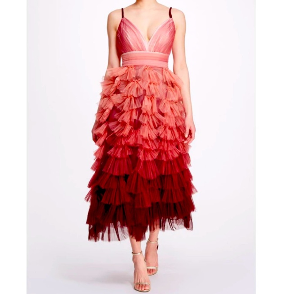 Marchesa Notte - Tiered Ruffle Gown